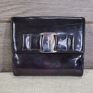 Salvatore Ferragamo Black Leather Wallet